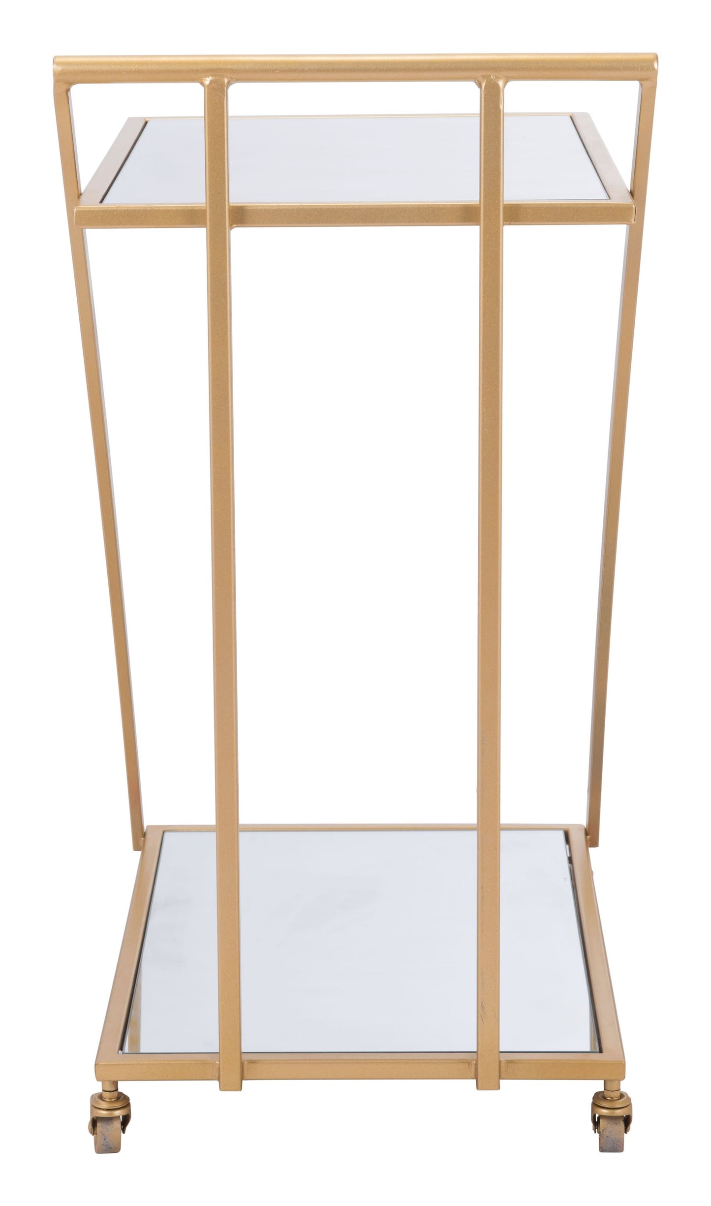 Gold, Mirror & Steel, Bar Cart 22" x 15.9" x 31.9" Jade