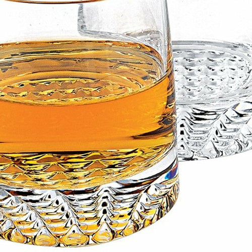 Hand Blown European Crystal Whiskey Decanter Set 5 Piece Jade