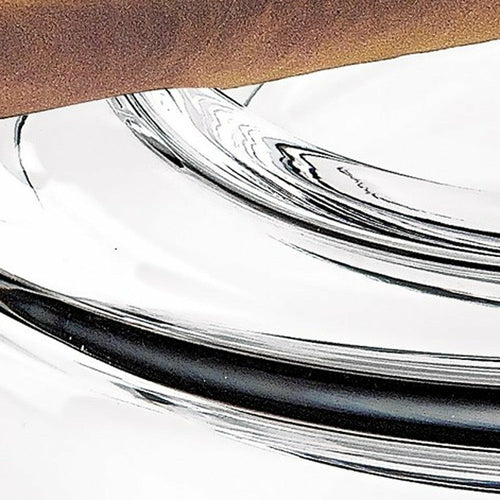 Mouth Blown European Crystal Cigar Ash Tray Jade