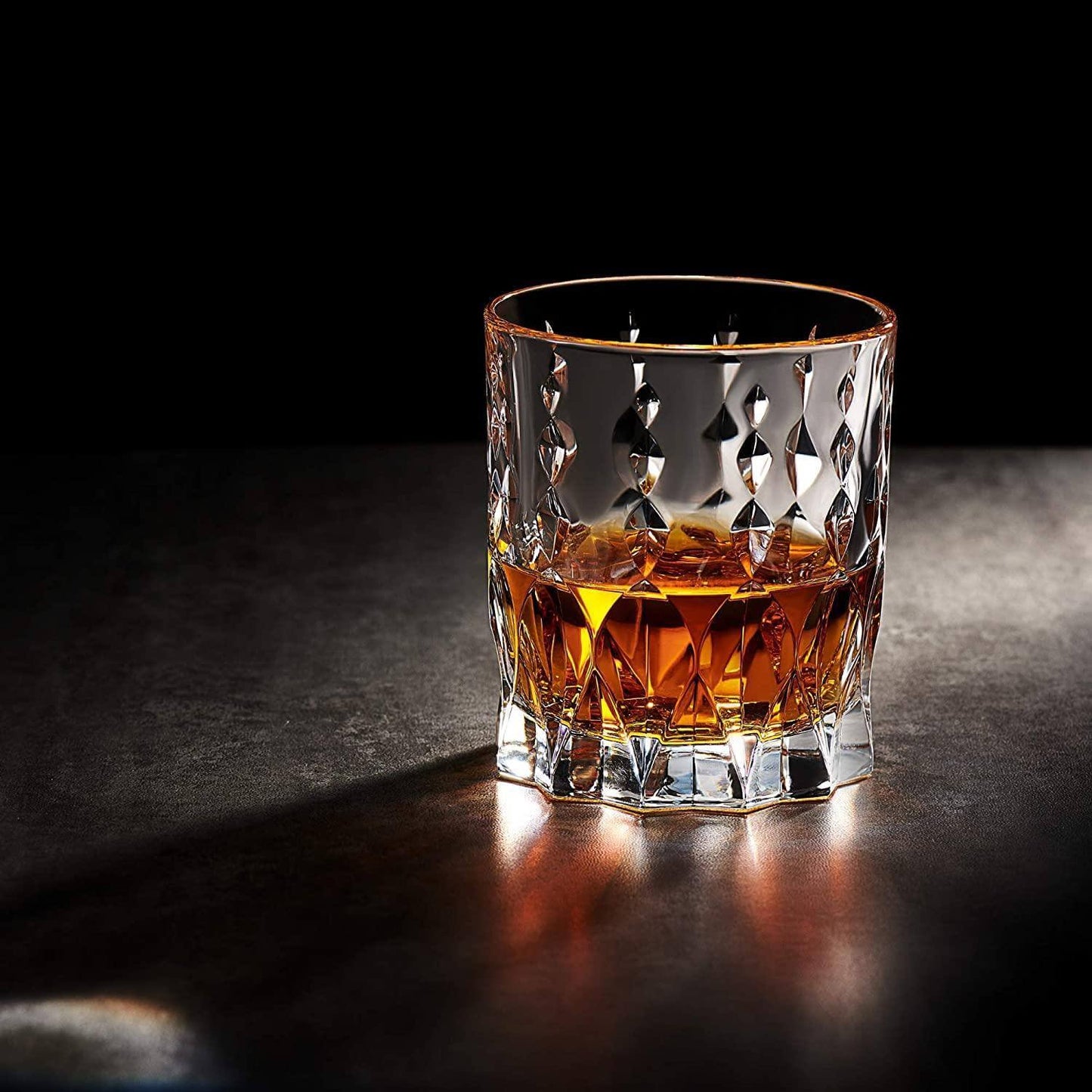 Crystal Whiskey Glasses - Set of 2 Monarch Glass Tumblers (11.5oz) Apricot Pontus