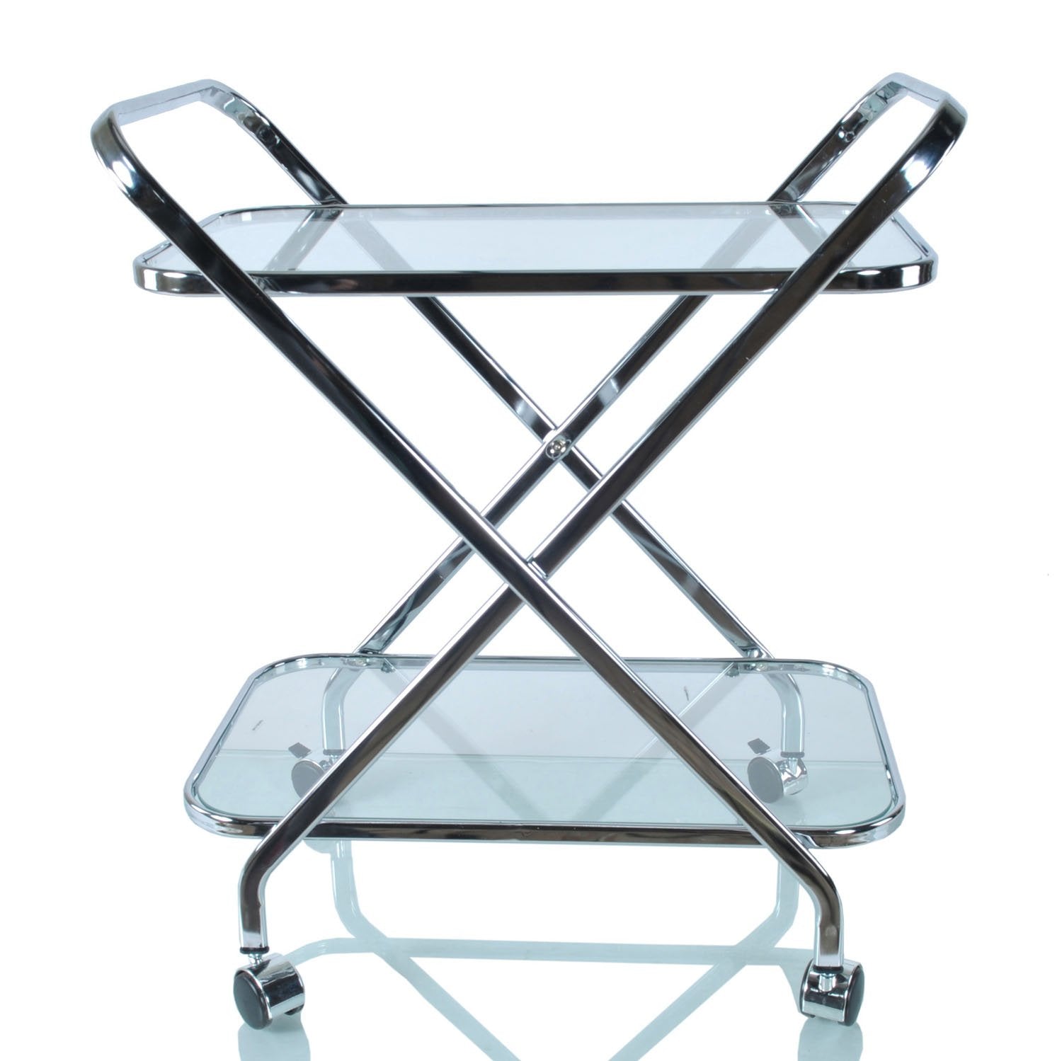 Bar Cart Anne Home - X-Shape Personal Bar Cart Brown Castor