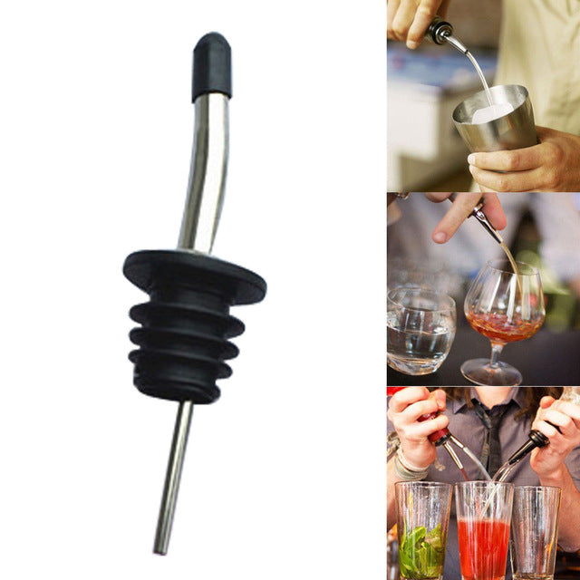 Liquor Spirit Pourer Flow Wine Bottle Pour Spout Black Lily