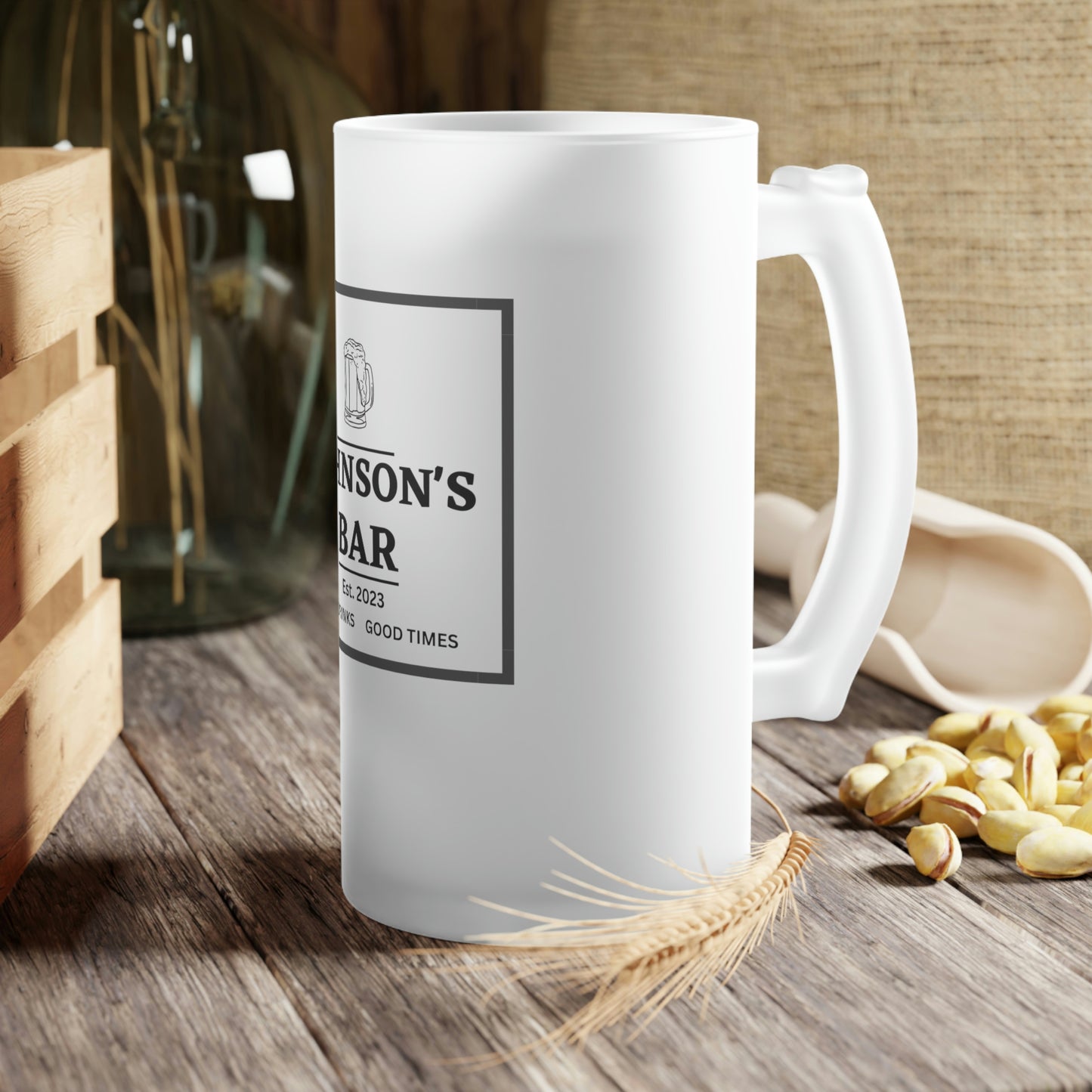 Personalized Frosted Glass Beer Mug