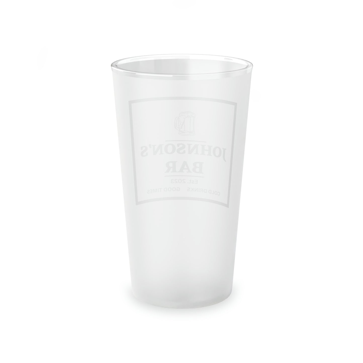 Personalized Bar Frosted Pint Glass, 16oz Personalized Beer Glasses for Your Home Bar