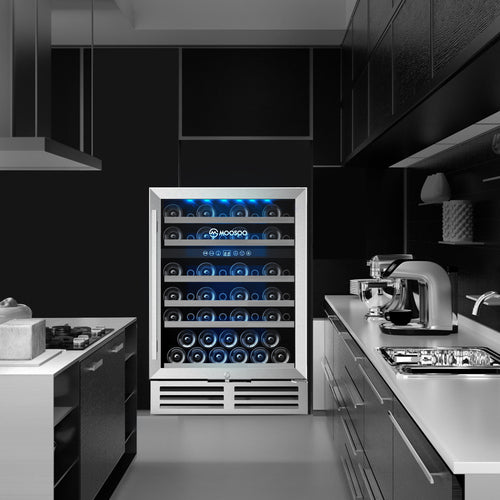 24 Inch Beverage and Wine Cooler Dual Zone Wine Refrigerator Teal Simba