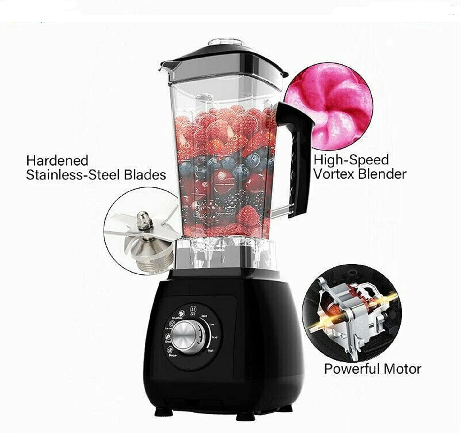 2L Countertop Blender 2000W Fruit Smoothie Blender Lilac Milo