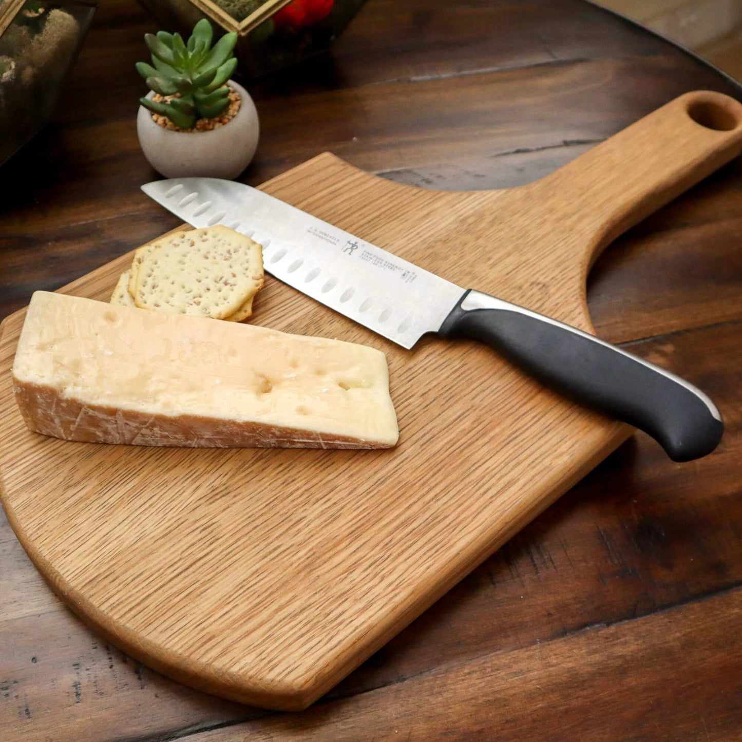 Bourbon Barrel Serving Platter Burgundy Smokey