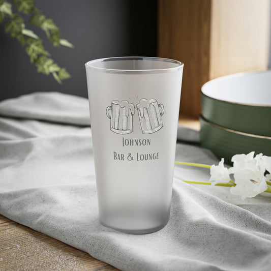 Personalized Frosted Pint Glass, 16oz Personalized Beer Glasses for Your Home Bar