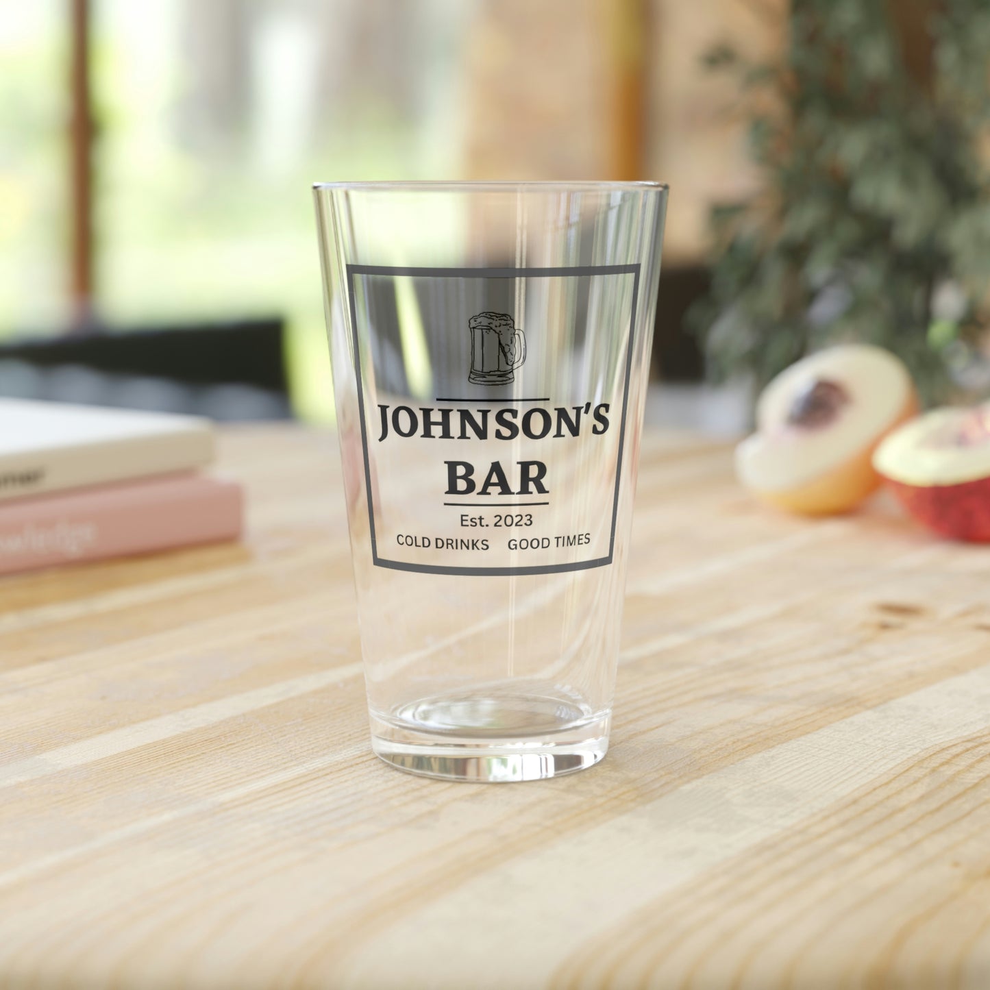 Personalized Bar Pint Glass 16oz