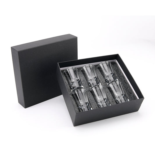 6 Shot Glasses in Black Presentation Gift Box, Gifts for Women and Men Lime Sycamore