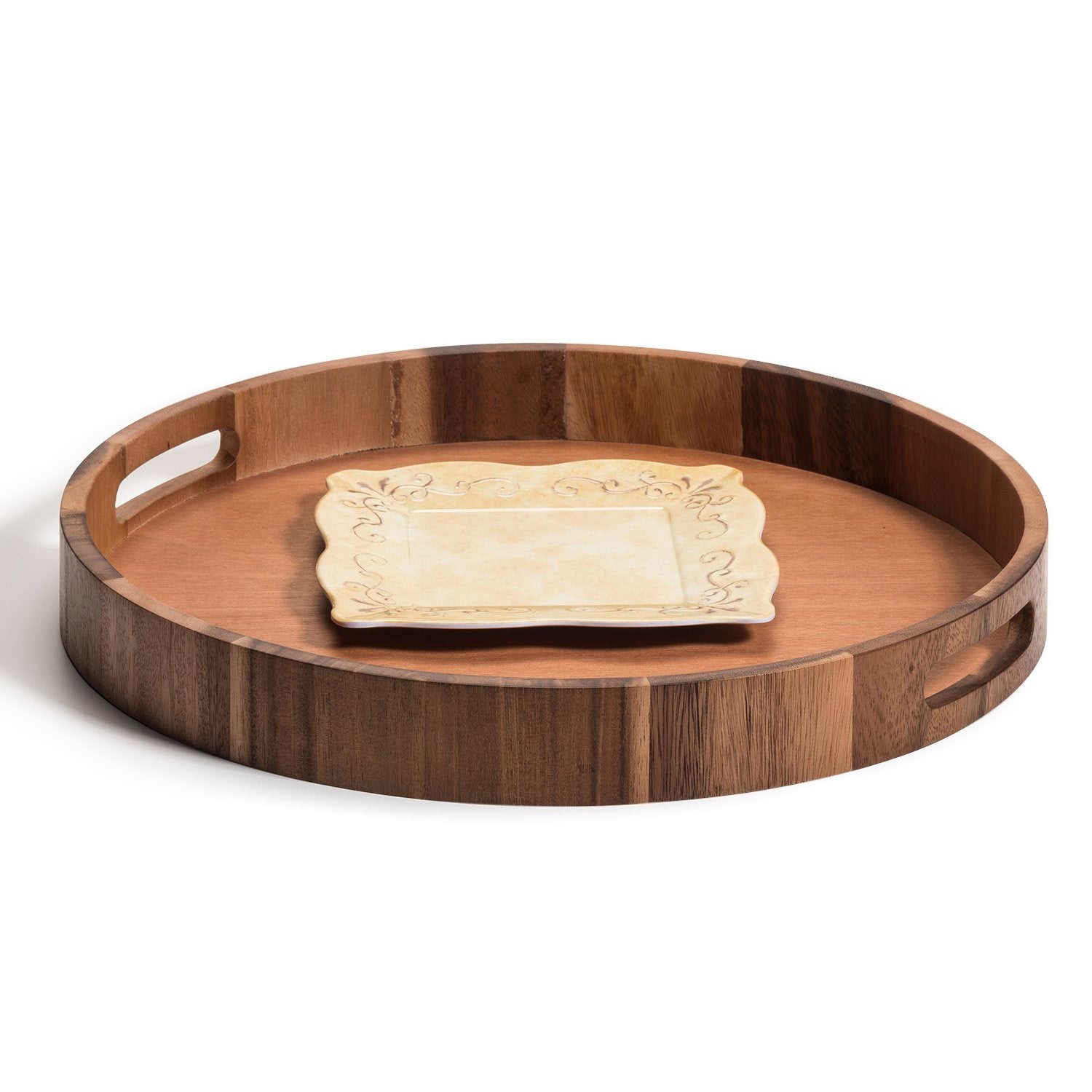 Round Charcuterie Serving Tray Acacia Wood- 17" Azure Lily