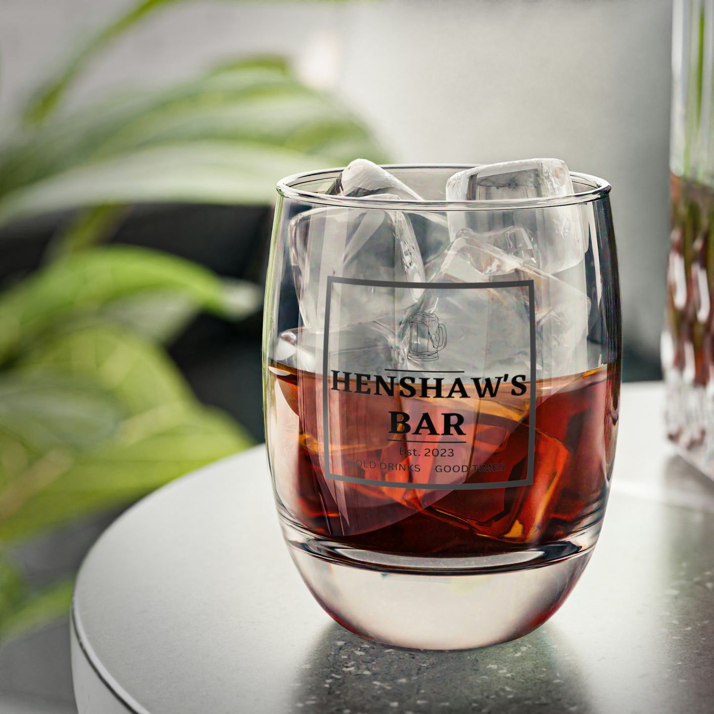 Personalized Whiskey Glass Custom Bar Glass Personalized Bourbon Glass